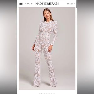 Nadine Merabi Bella White Jumpsuit